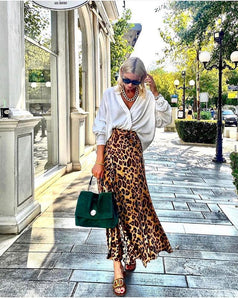 Summer Fashion Versatile Casual Waisted Leopard-Print Skirt for Women