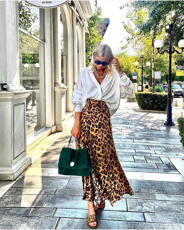 Summer Fashion Versatile Casual Waisted Leopard-Print Skirt for Women