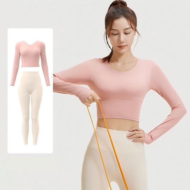 Women's Slimming Cross-back Fitness Long-sleeve Suit