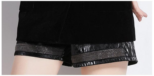 Black Canary Velvet Casual Double-Breasted Loose Mid-Length Blazer Coat