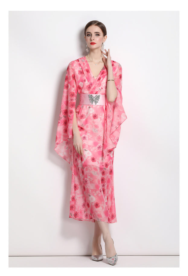 Holiday Chic Printed Waisted Dress