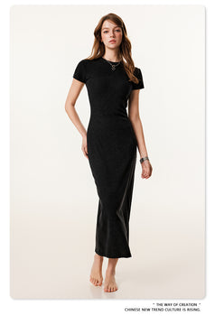 Women's Heavy Washed Short Sleeve Dress