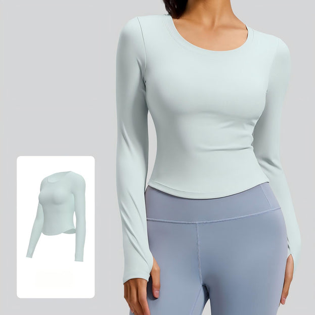 New Style Sporty Yoga Sheer Long-Sleeved Top