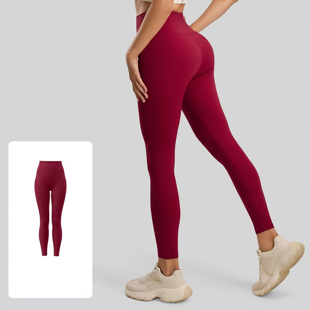 Unembroidered Shaping Fitness Pants with A Rear Pocket