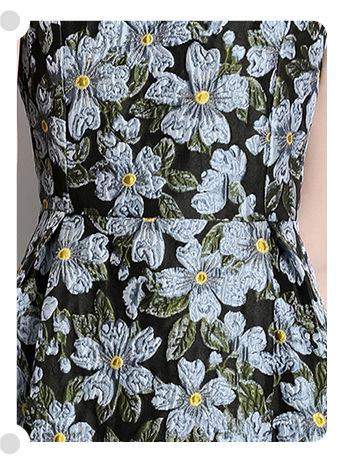 Sundress Socialite Temperament Jacquard Crewneck Sleeveless Mid-Length Dress