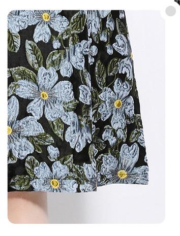 Sundress Socialite Temperament Jacquard Crewneck Sleeveless Mid-Length Dress