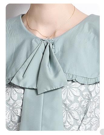 Bow Front Neck Sweet Temperament Short Style Dress