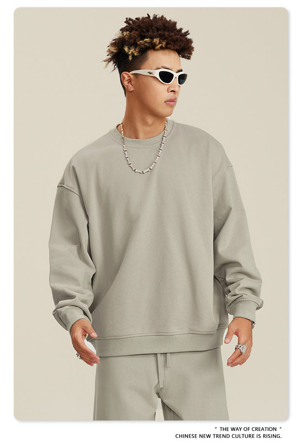 Autumn Solid-color Fashionable And Trendy Commuter Street Style Men's Sweatshirt