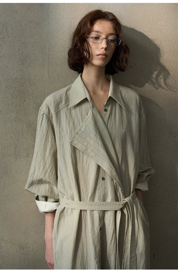A High-End And Fashionable Embroidered Asymmetrical Tencel Color-matching Women's Coat