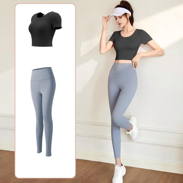 Slimming Fitness Yoga Set with Breast Support for Women