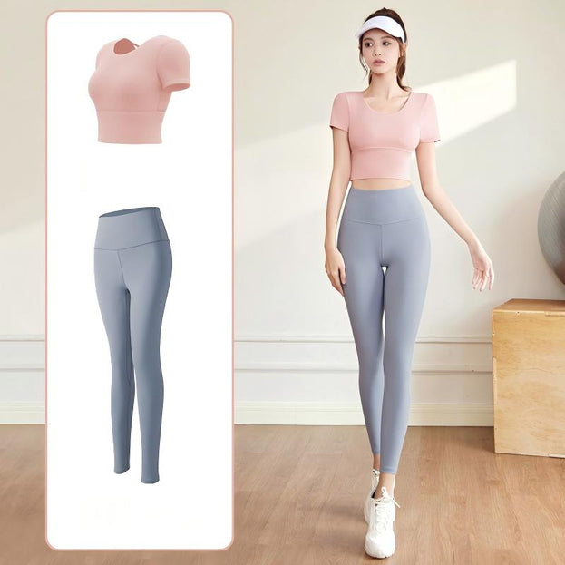 Slimming Fitness Yoga Set with Breast Support for Women
