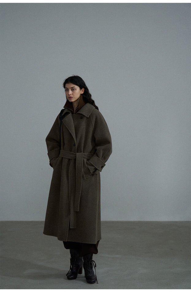 A Classic, Fashionable And Mature Casual Commuter Double-sided Woolen High-count Australian Coat