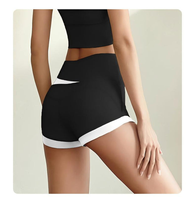 Women's Color Contrast Sports Fitness Shorts