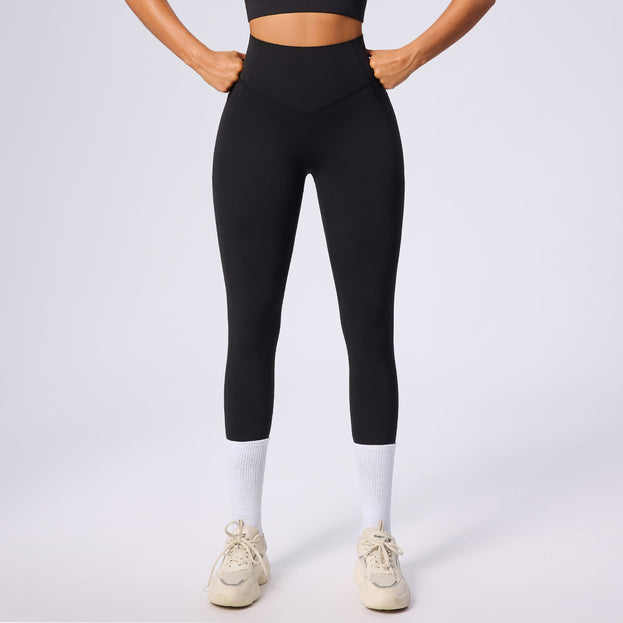 Women's High-Waisted Slimming And Abdominal-Toning Yoga Pants With Pockets