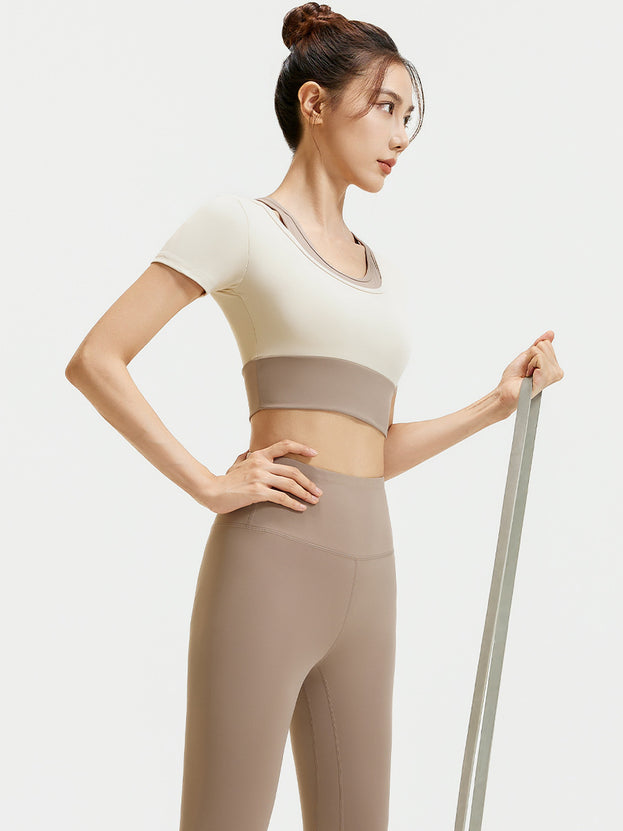 Two-Piece Sports Bra and Yoga Set with Built-in Pads
