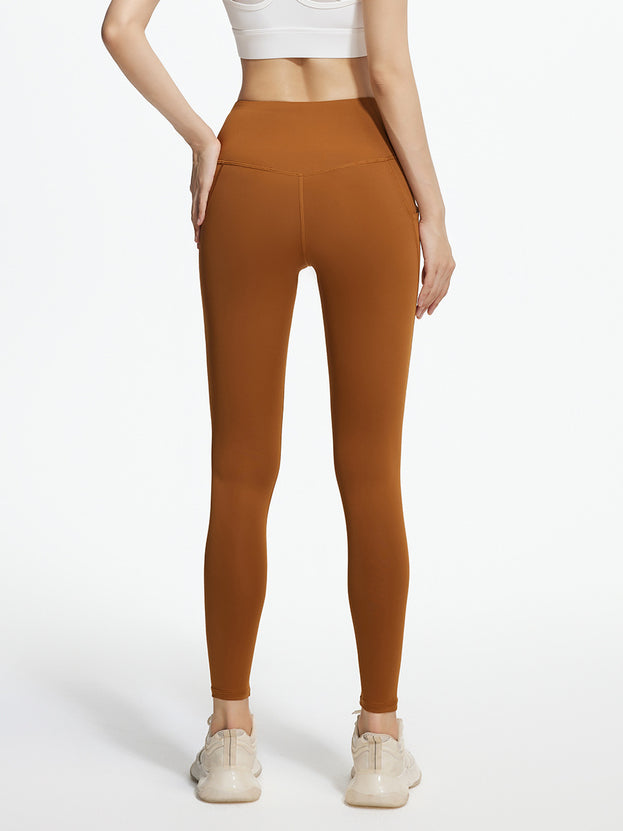 Naked High Waist Skinny Fitness Trousers with Side Pockets