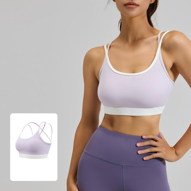 Women's Contrast Cross-Back Sports Underwear