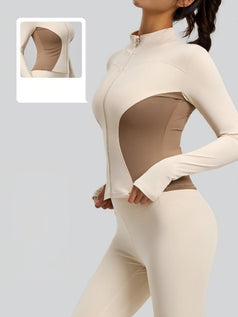 Women's Color-block Slim-fit Yoga Jacket