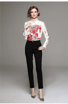 Full Matching Waist Shrink Positioning Printed Shirt