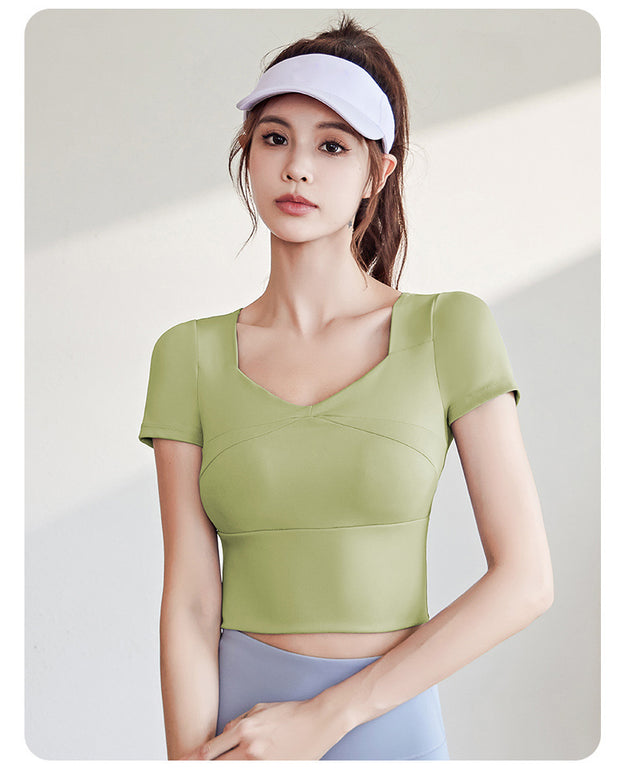 Running Sporty Yoga Top With Built-in Bra Support