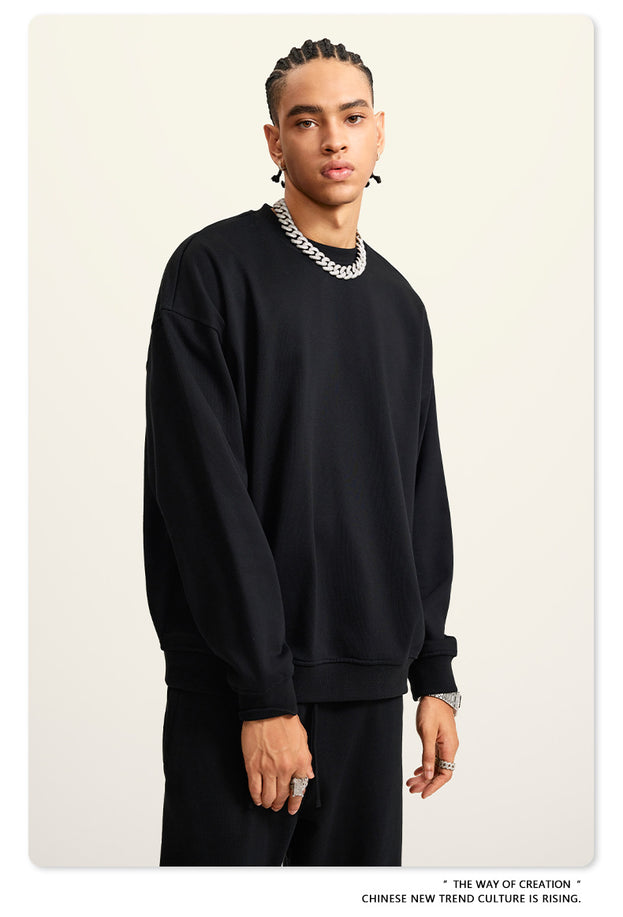 Autumn Solid-color Fashionable And Trendy Commuter Street Style Men's Sweatshirt