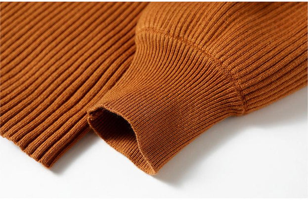 Pullover Long-Sleeved Sweater and Wool Plaid Skirt Set