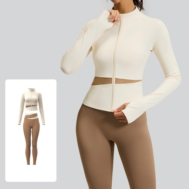 Women's Slim-fit Naked Yoga Color-matching Two-piece Suit