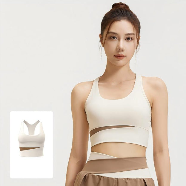 Colorblock Naked I-Back Yoga Top for Women