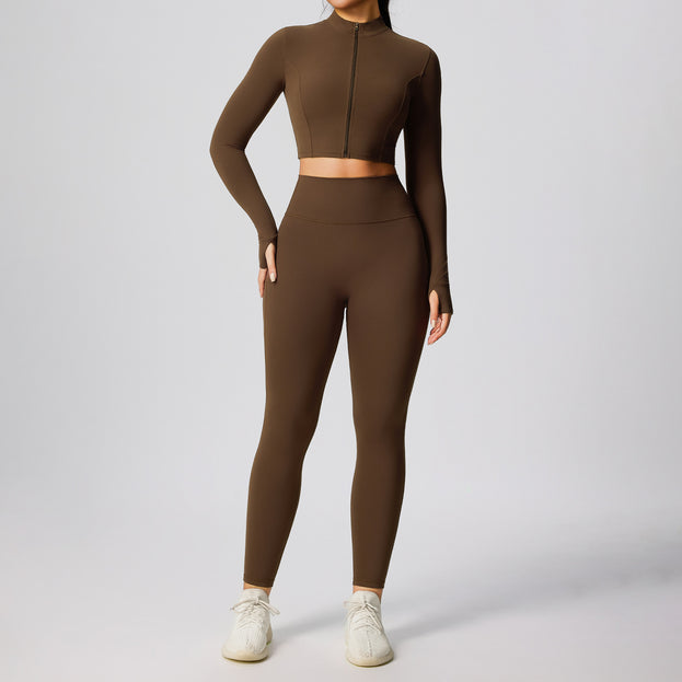 Breathable Tight Elastic Fitness Yoga Two-Piece Set for Women