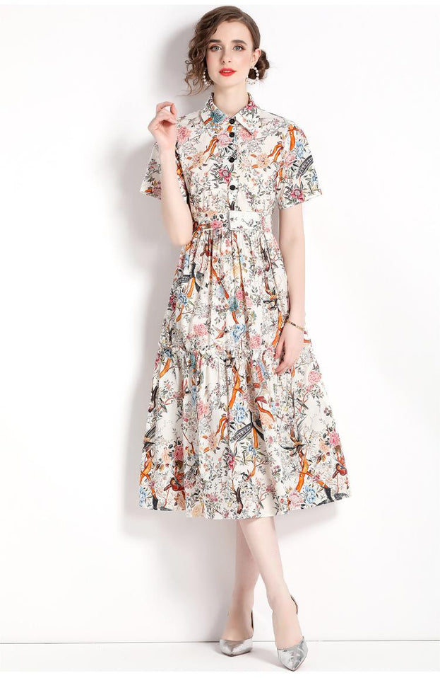 Printed Fashion Socialite Daily Party Dress Dress