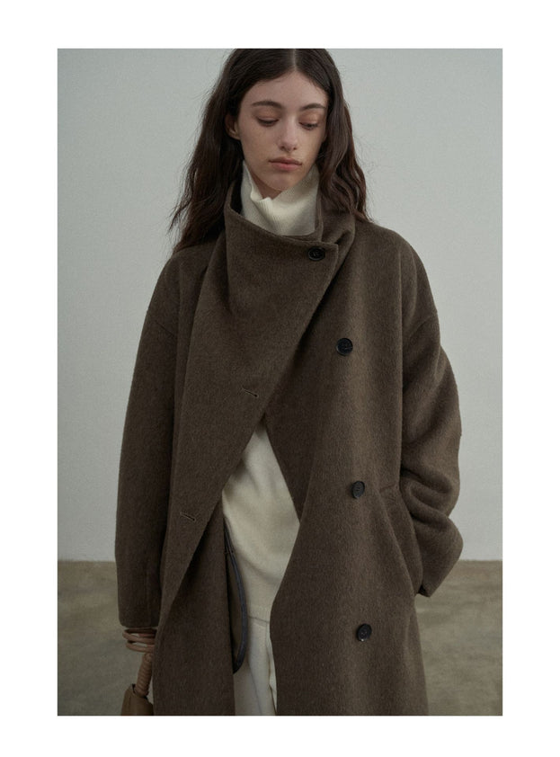 Fashionable, Trendy, Warm, Handmade Alpaca Wool Loose Women Coat