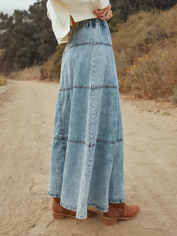 Summer Fashion Daily BOHO A-Line Layered Patchwork Skirt for Women
