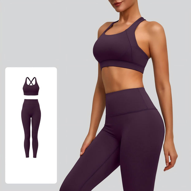 Solid Color Naked Tight Yoga Suit for Women