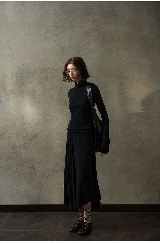 Fashionable And Elegant, Commuting And Casual Feel, Semi-high Collar For Slimming Women Dress