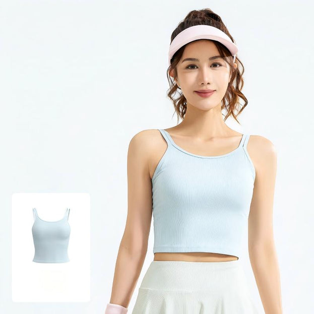 U-Shaped Yoga Striped Underwear with Built-in Padding