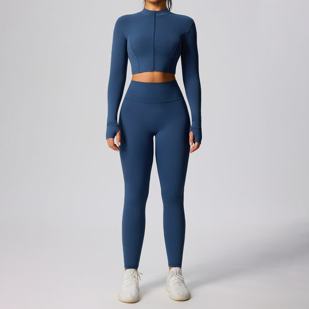 Breathable Tight Elastic Fitness Yoga Two-Piece Set for Women