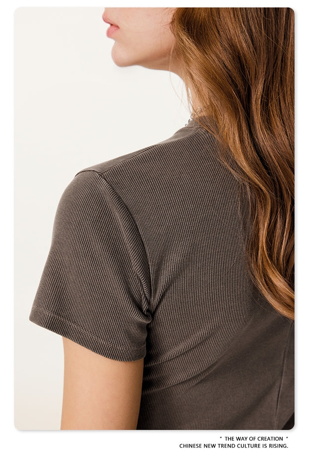 Women's Heavy Washed Short Sleeve Dress