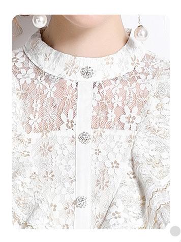 Lace  Mosaic Waist Slimming A-Line Skirt Dress
