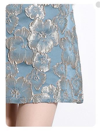 Lace  Mosaic Waist Slimming A-Line Skirt Dress