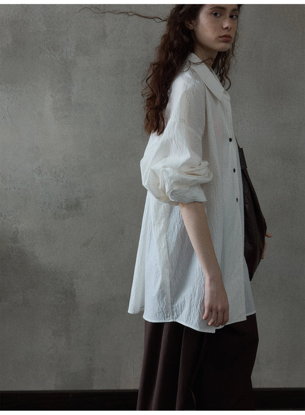 Simple And Loose Short-Sleeved Commuting Striped And Contrasting Fabric Women Blouse