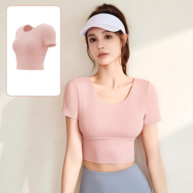 Bare-Chested Yoga Top with Built-in Cups for Women