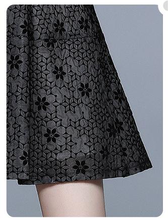 Narrow Waist to Show Thin Temperament Retro Small Fragrance Skirt Long Sleeved Skirt Dress