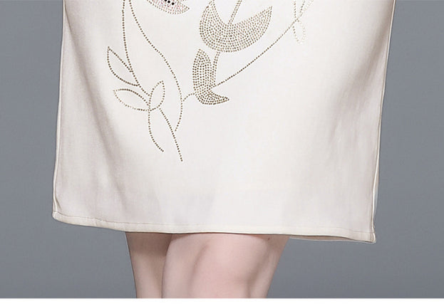 Fashion Temperament Chinese Retro Waist Slimming Long-Sleeved Dress