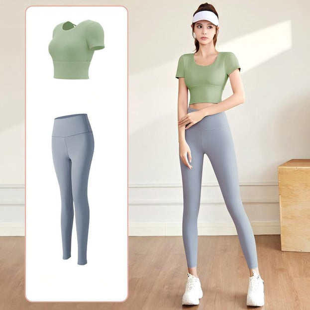 Slimming Fitness Yoga Set with Breast Support for Women