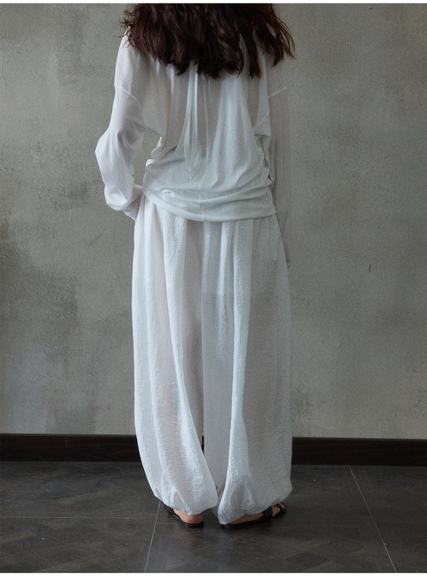 Tencel Drape Air Skirt Pants, Tight Waist, Versatile For Commuting, Casual Women Pant