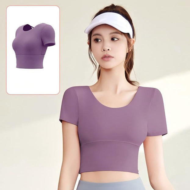 Bare-Chested Yoga Top with Built-in Cups for Women