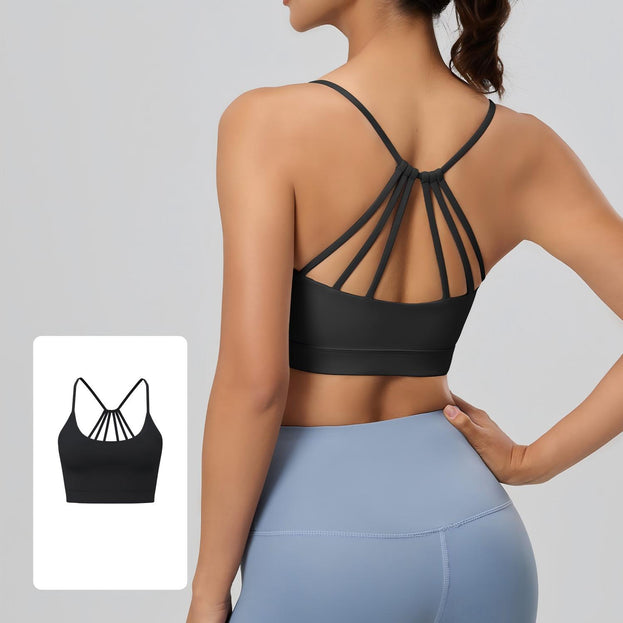 Women's Six Strings Cross Yoga Fitness Bra