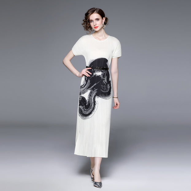 Loose and Thin Temperament Elegant Girl Over-the-Knee Long White Skirt