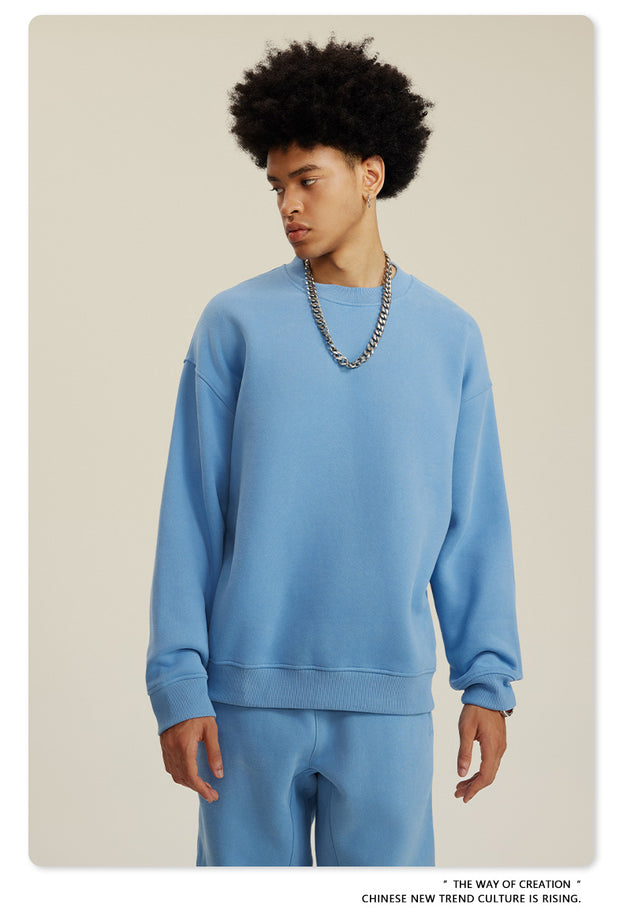 American-style Trendy Round-neck Long-sleeved Warm Sweatshirt