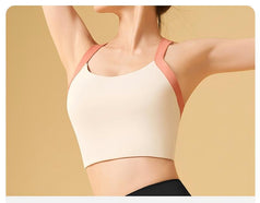 Women's One-piece Sports Fitness Vest with Chest Pad